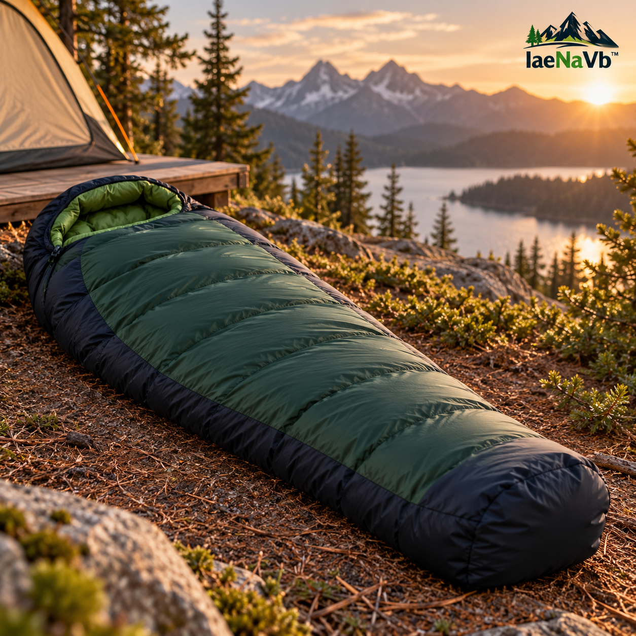 PineLoft sleeping bag outdoors