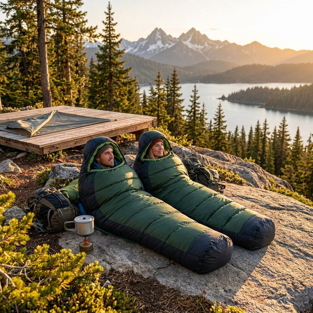 IaeNaVb™ PineLoft Mummy Sleeping Bag