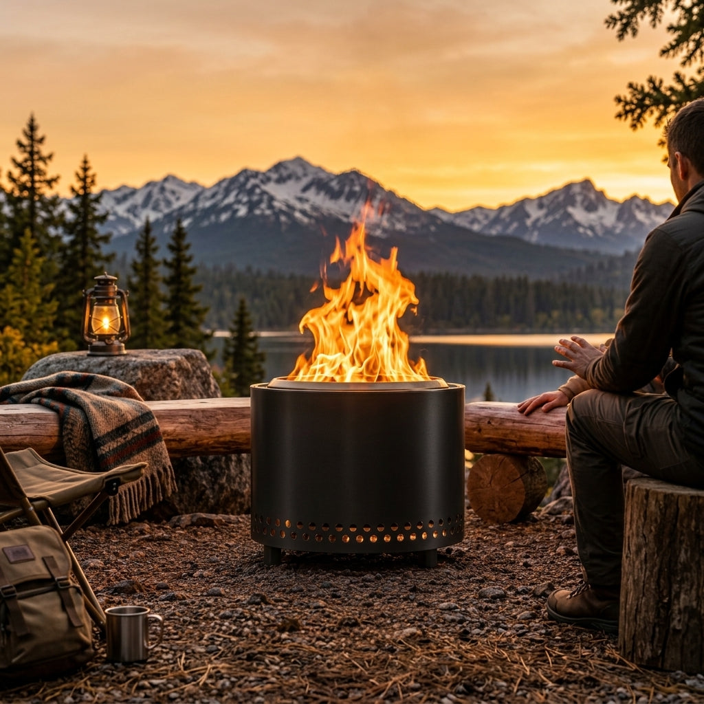 EmberRing fire pit campsite