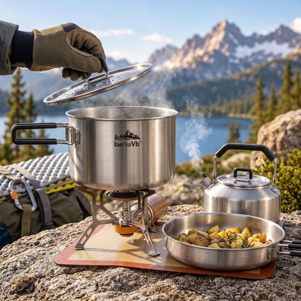 IaeNaVb™ AlpineNest Camping Cookware Set
